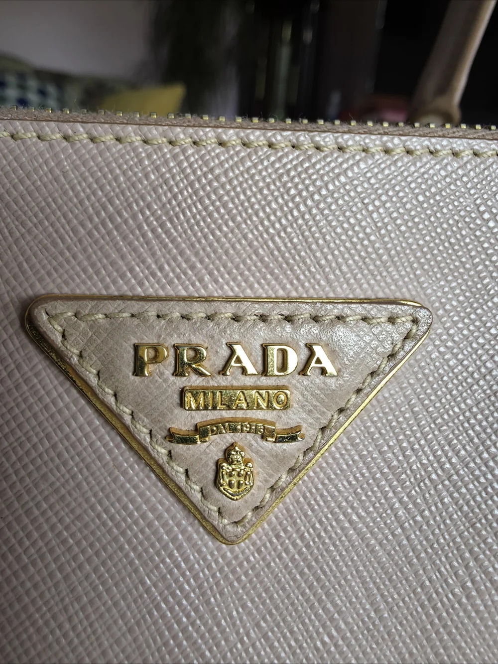 Prada Leather Tote in Pale Pink with Gold Hardware - Picture 2 of 16